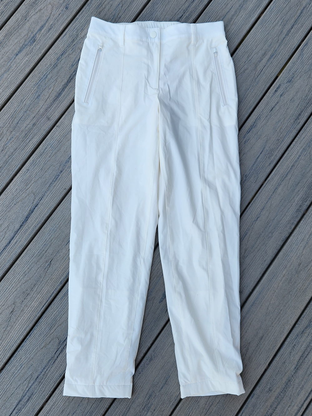 Talbots White Women's Chinos with Front Zip Pockets